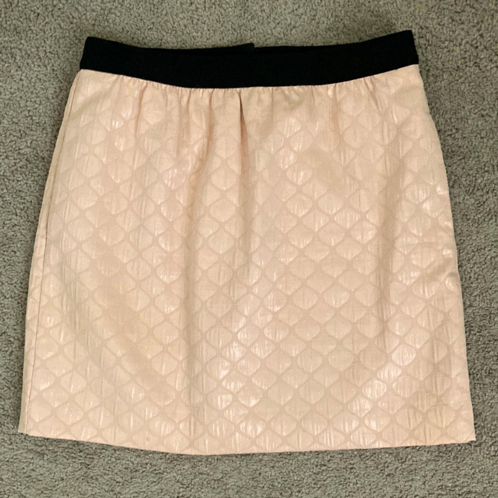 LOFT blush pink jacquard skirt